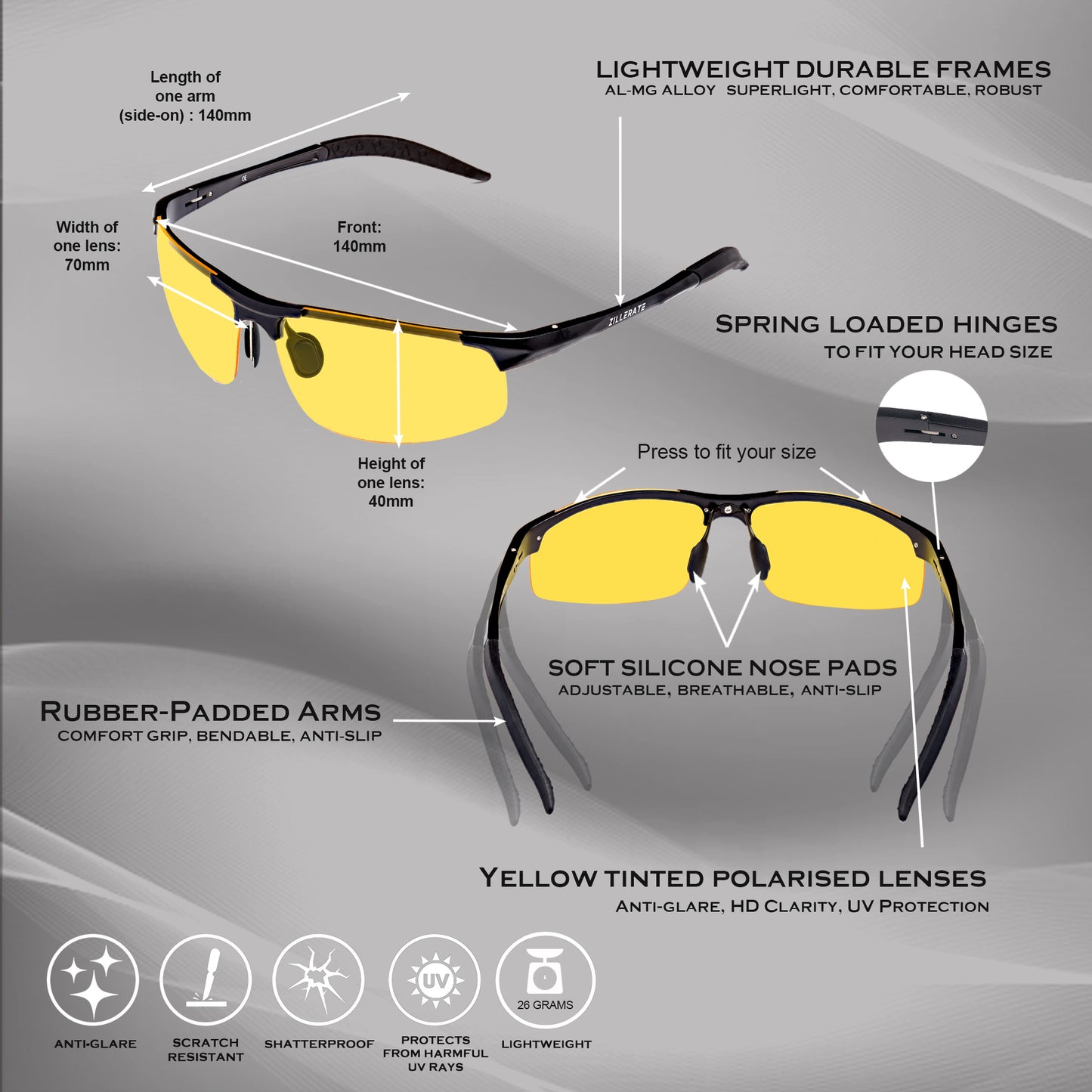 ALMG Night Driving Glasses. Night Drive in Style!